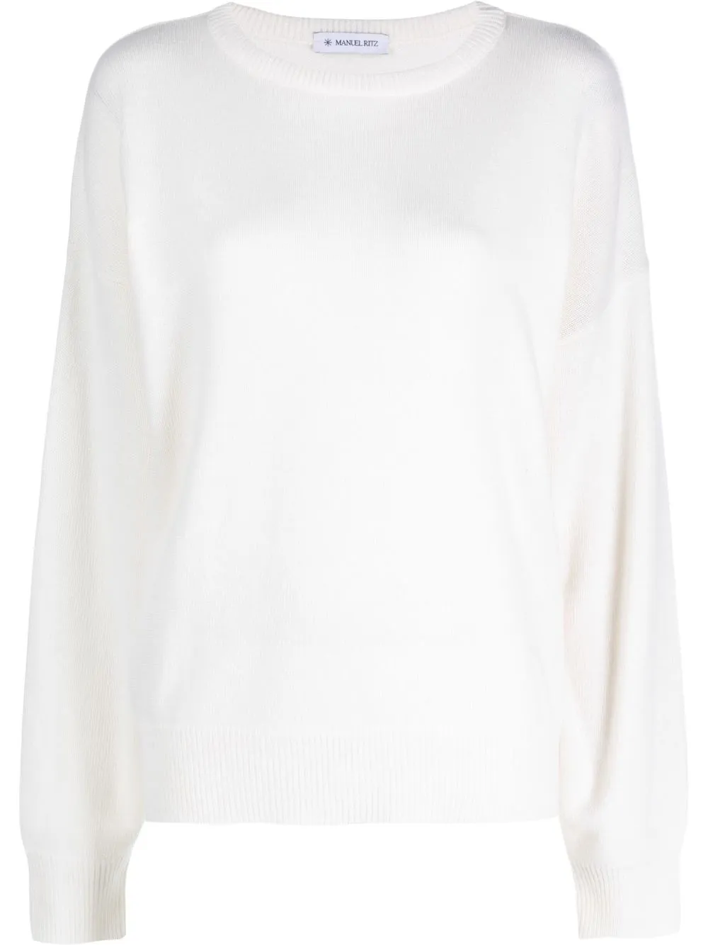 

Manuel Ritz fine-knit ribbed-trim jumper - White