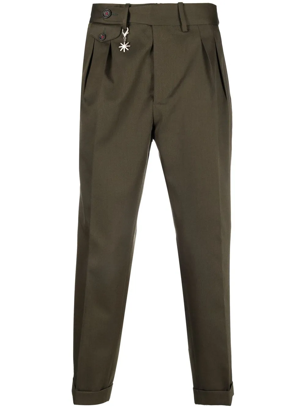 

Manuel Ritz pleated cropped trousers - Green