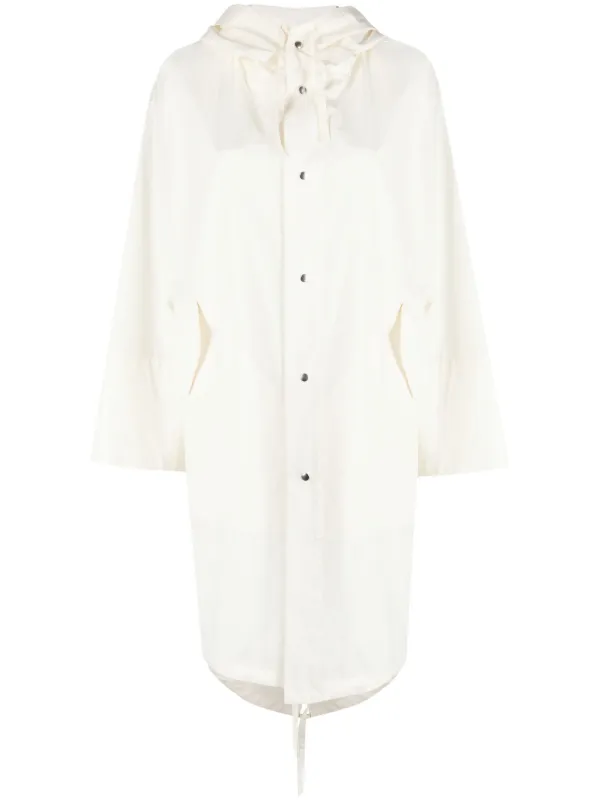Jil Sander Logo-print Drawstring Coat in Neutrals