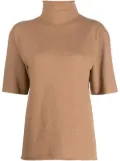 Jil Sander short-sleeved roll-neck knitted top - Neutrals