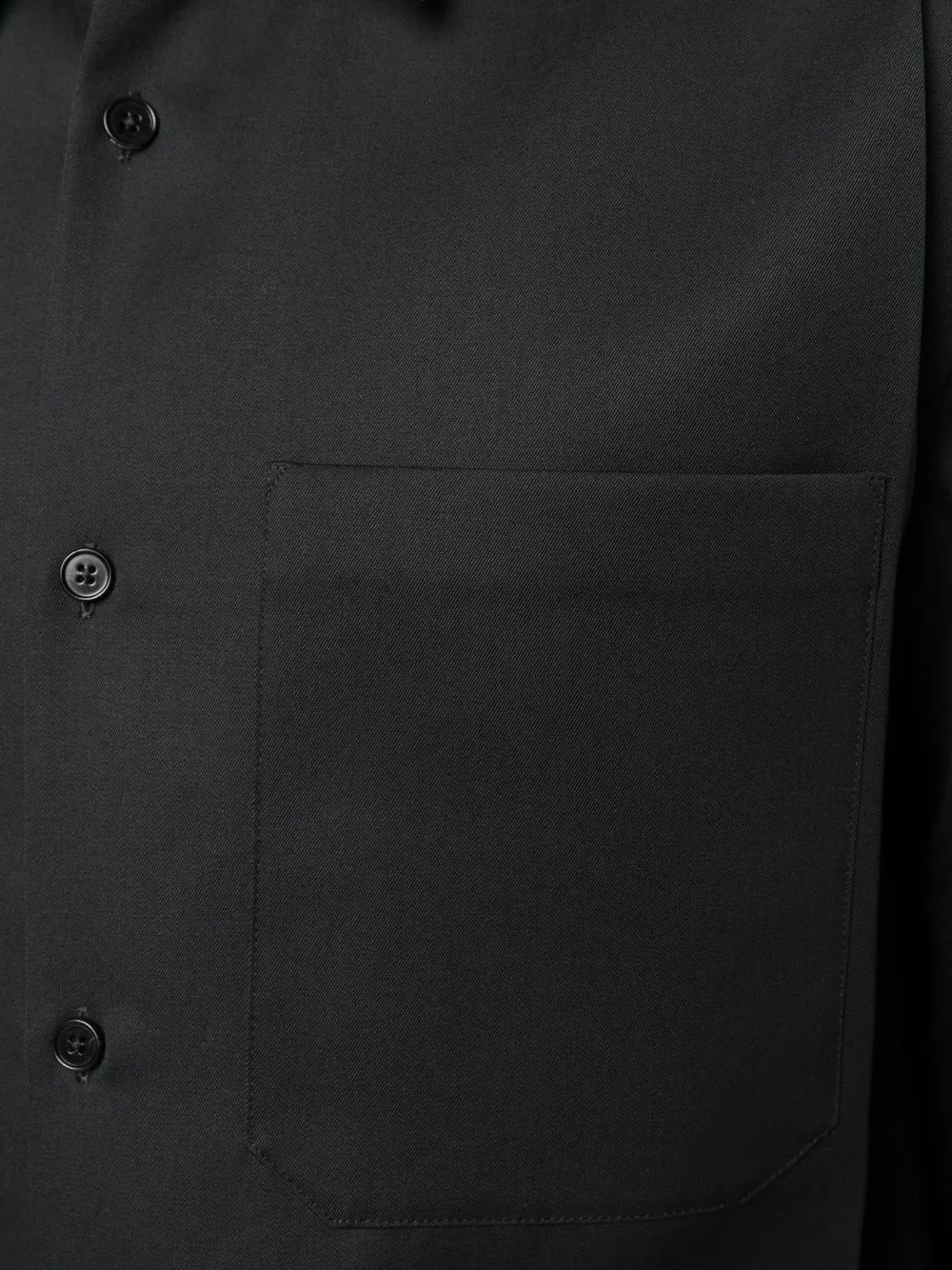 Jil Sander Long-sleeve Wool Shirt In Black