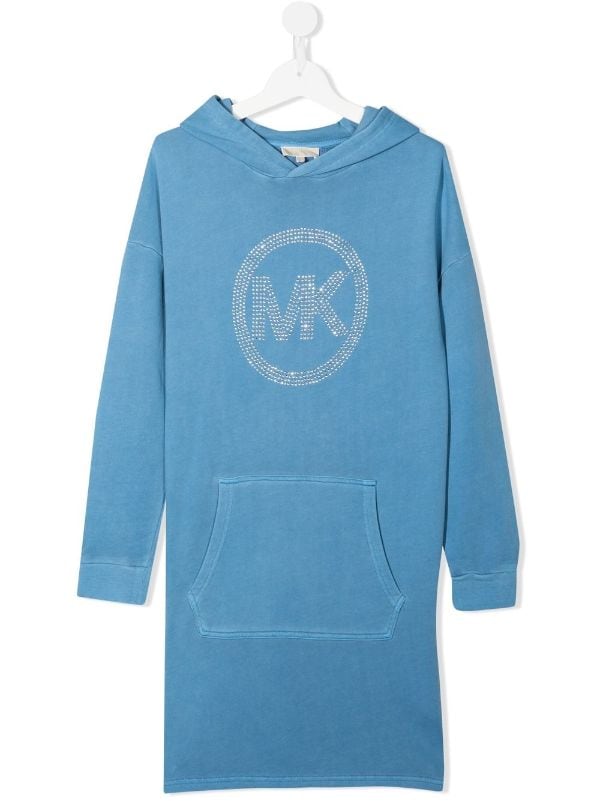 Michael Kors Kids Crystal logo embellished Hooded Dress Farfetch