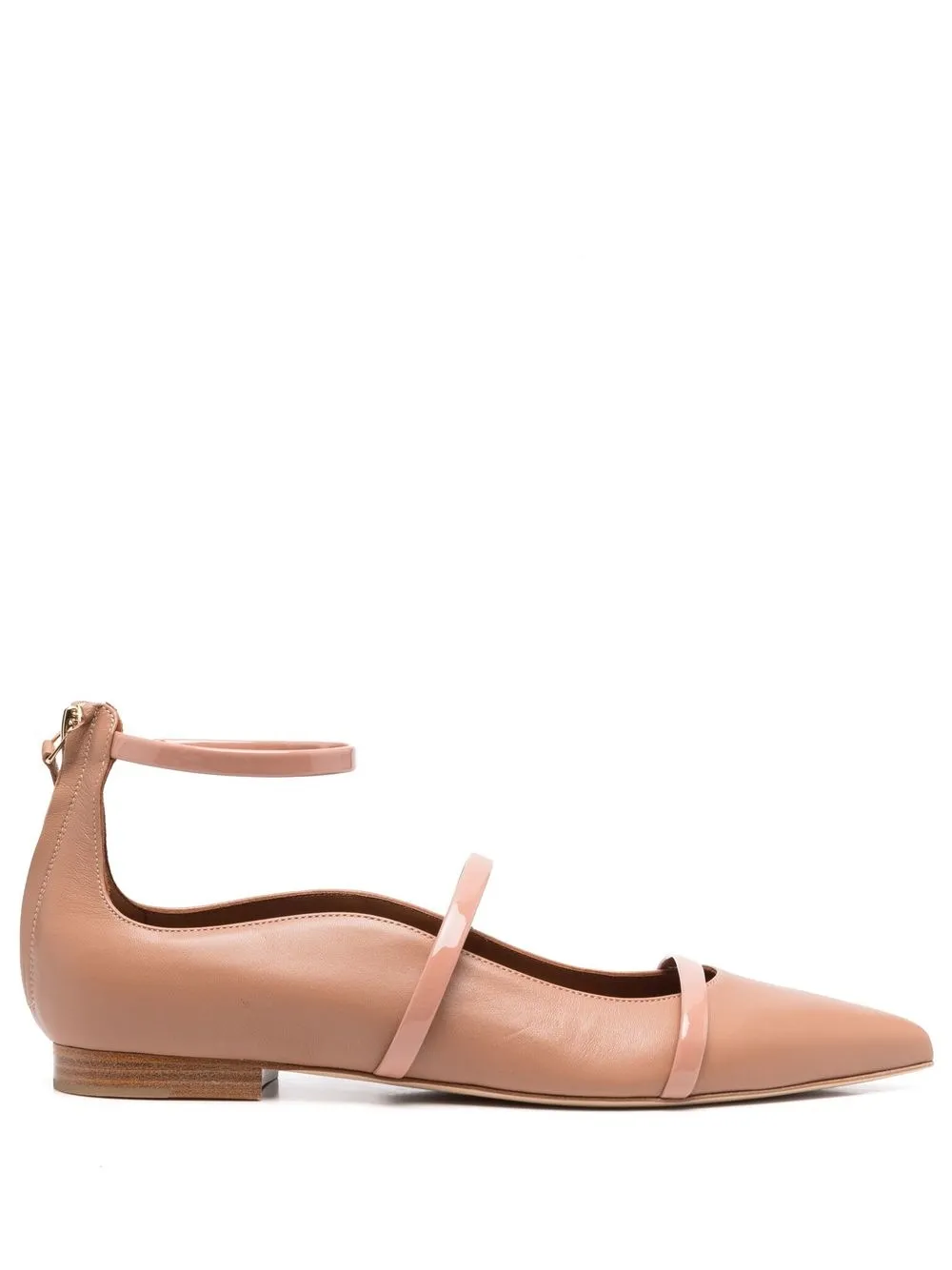 

Malone Souliers pointed-toe leather ballerina shoes - Pink