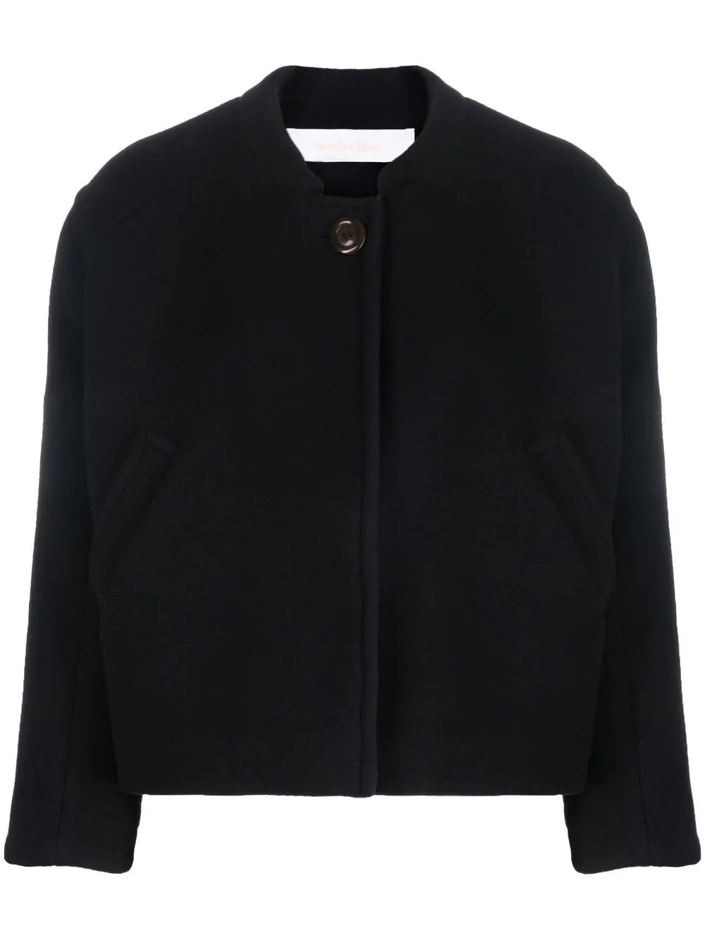 

See by Chloé knitted buttoned fitted jacket - Black