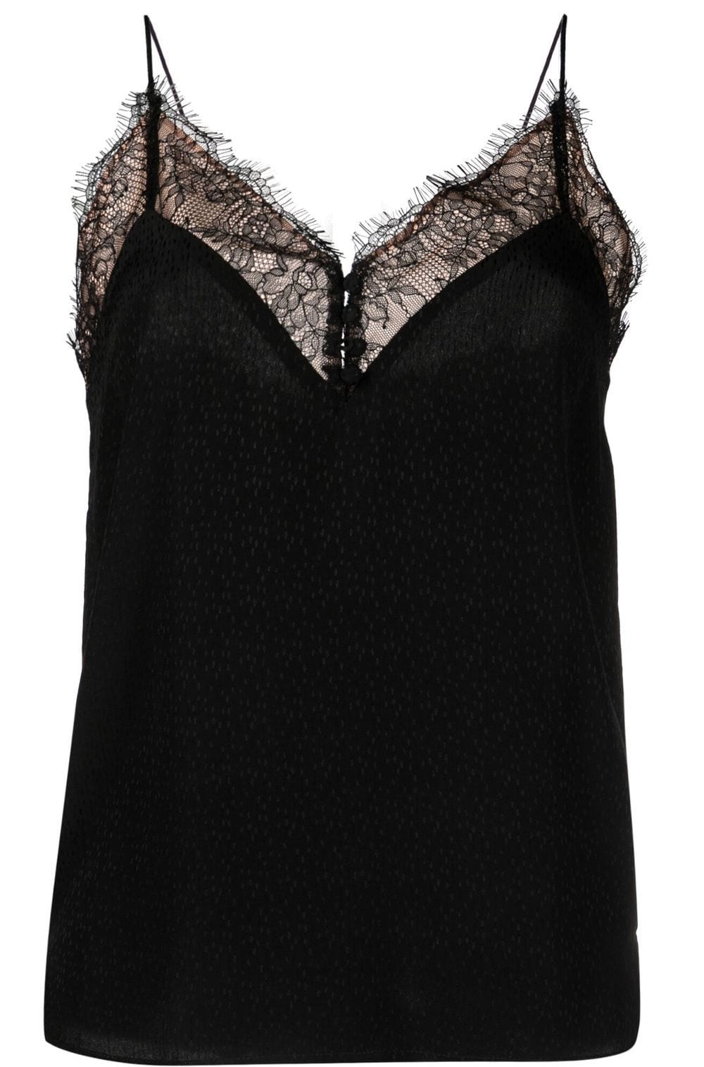 Black Lace Silk Camisole By Twin-Set