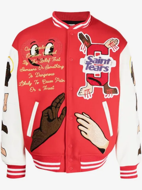 SAINT MXXXXXX x Denim Tears embroidered-patch bomber jacket