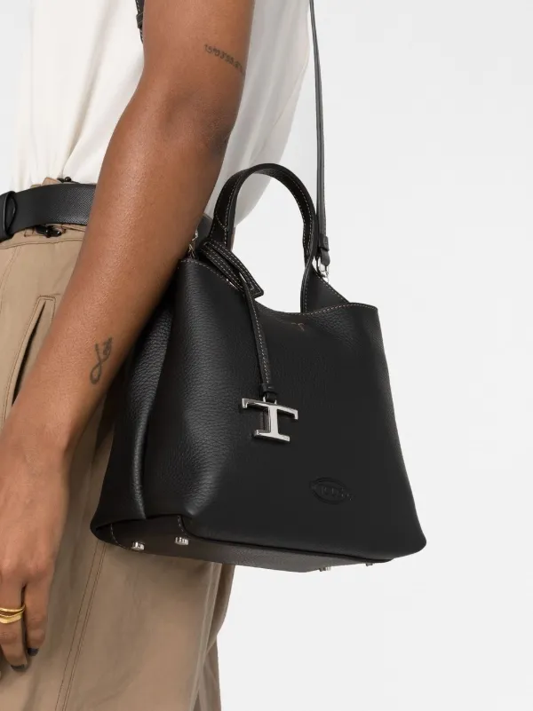 Tod's Timeless Leather Tote Bag | Black | FARFETCH RO