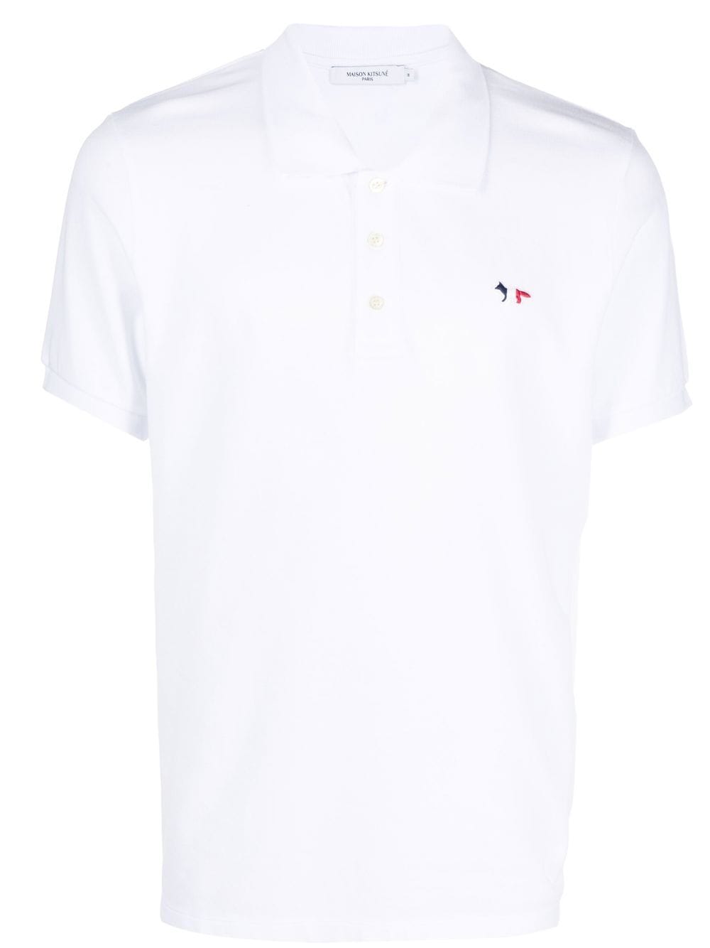 

Maison Kitsuné Fox-patch cotton polo shirt - White