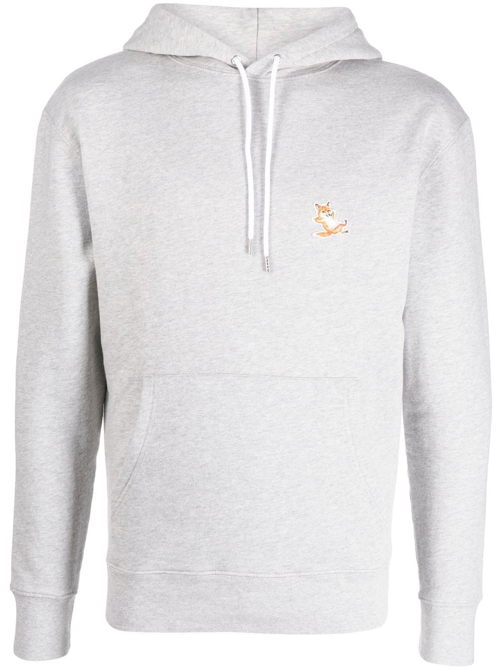 Maison Kitsune fox-embroidered cotton hoodie Men