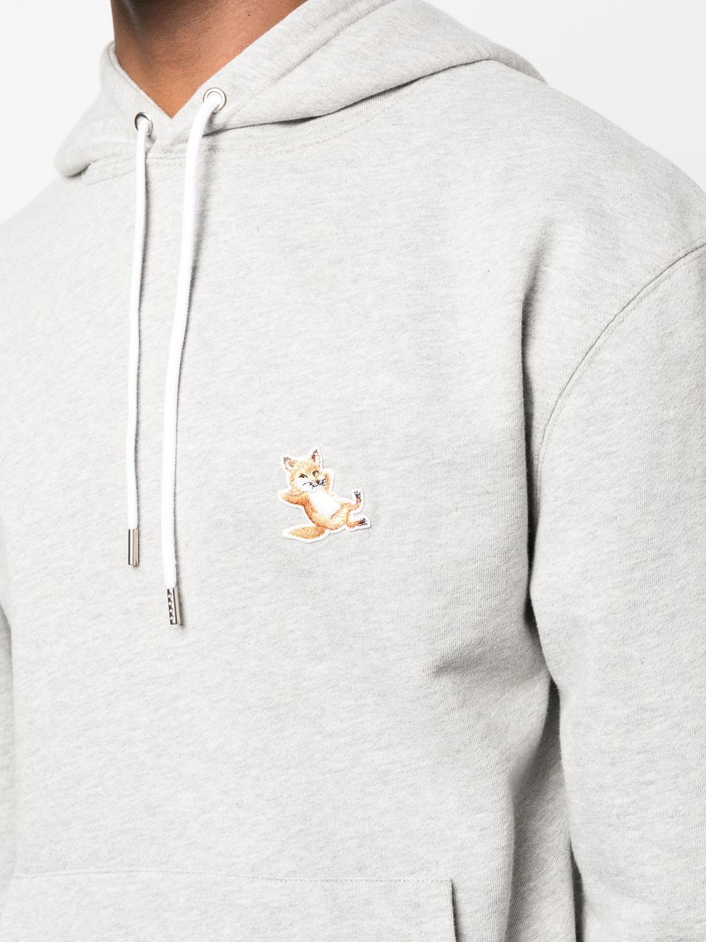 Maison Kitsune fox-embroidered cotton hoodie Men