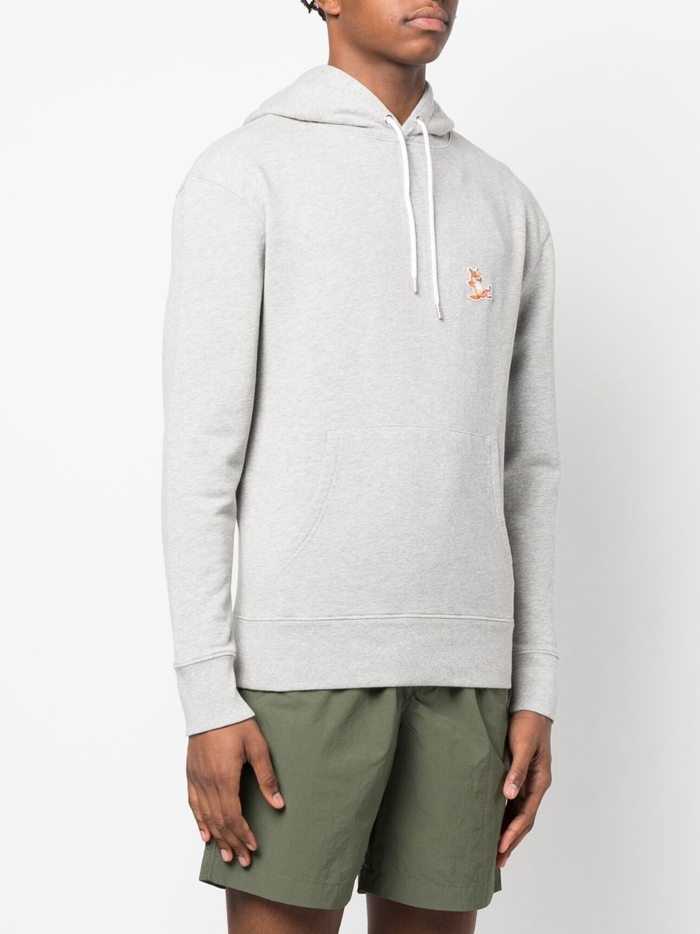 Maison Kitsune fox-embroidered cotton hoodie Men