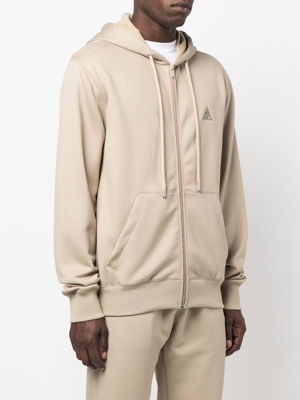 Lanvin logo-embroidered zip-up hoodie Men