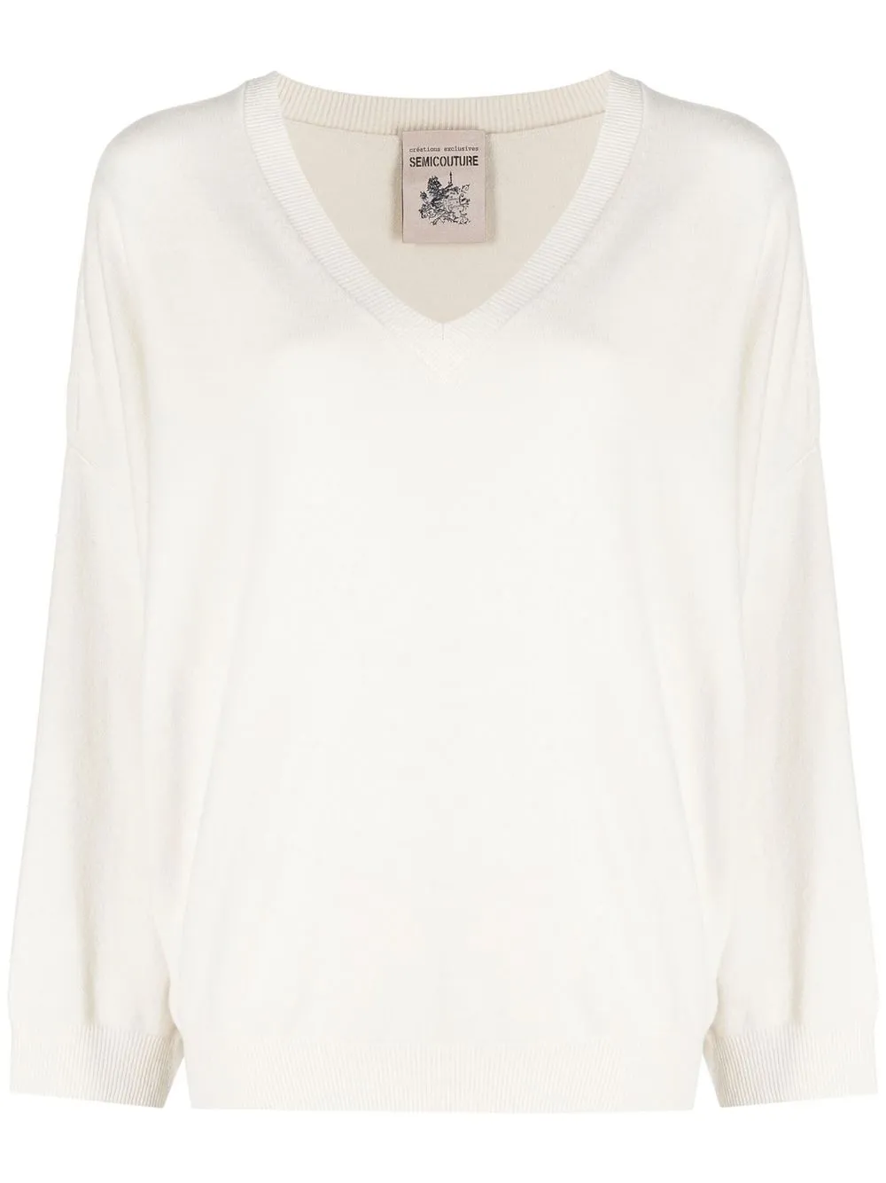 

Semicouture V-neck cashmere jumper - Neutrals