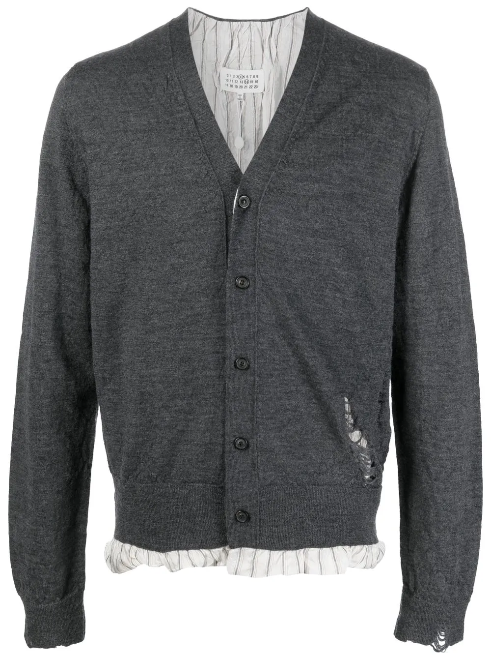 distressed wool cardigan