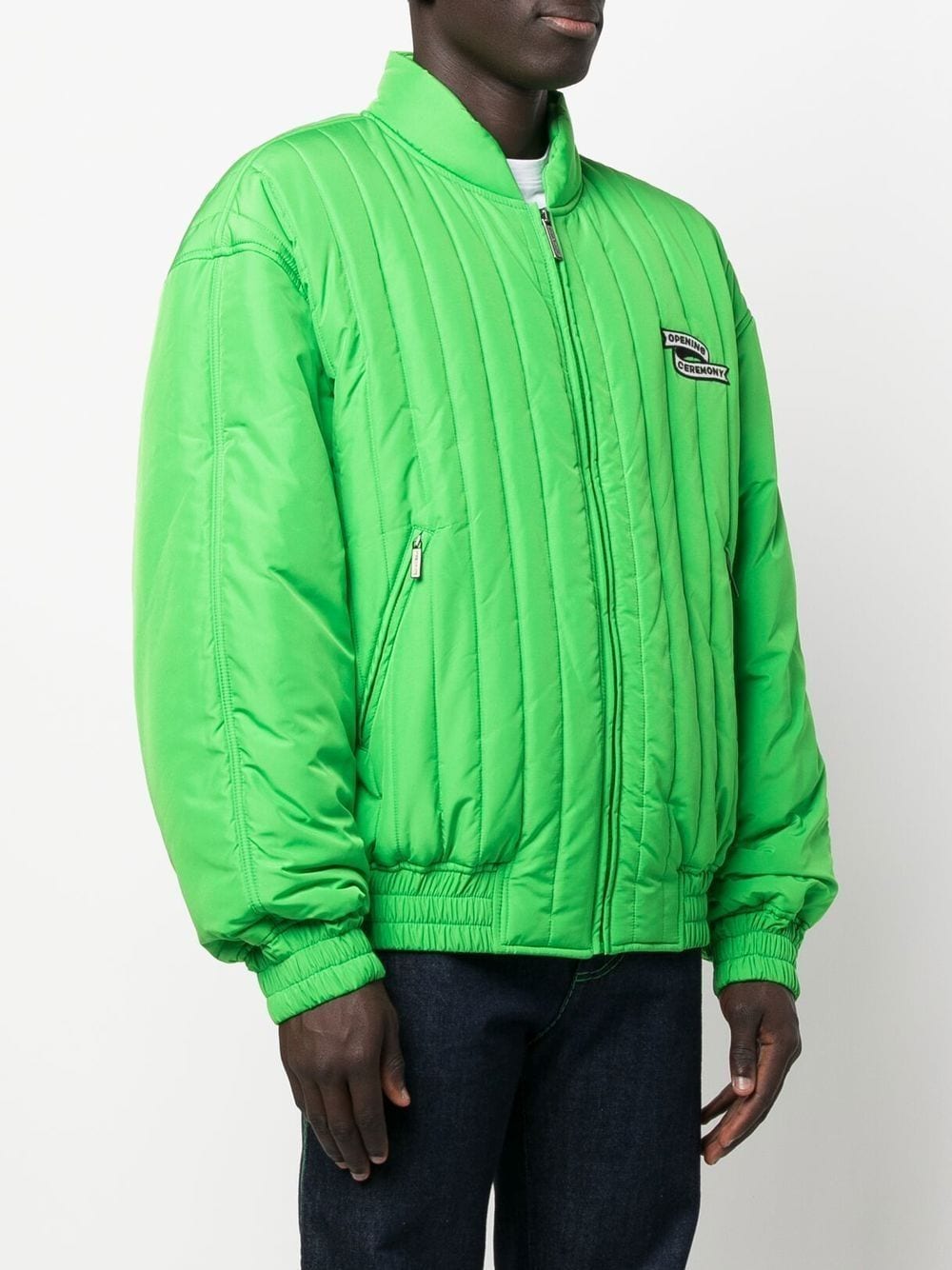 opening ceremony quilted bomber jacket - green