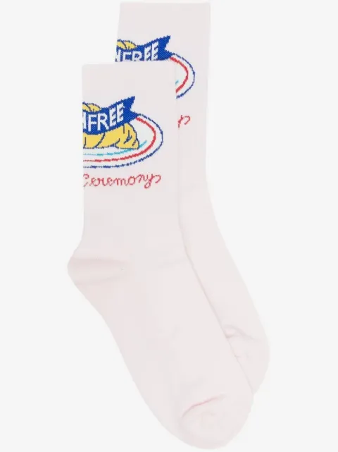 Opening Ceremony croissant-knit cotton socks