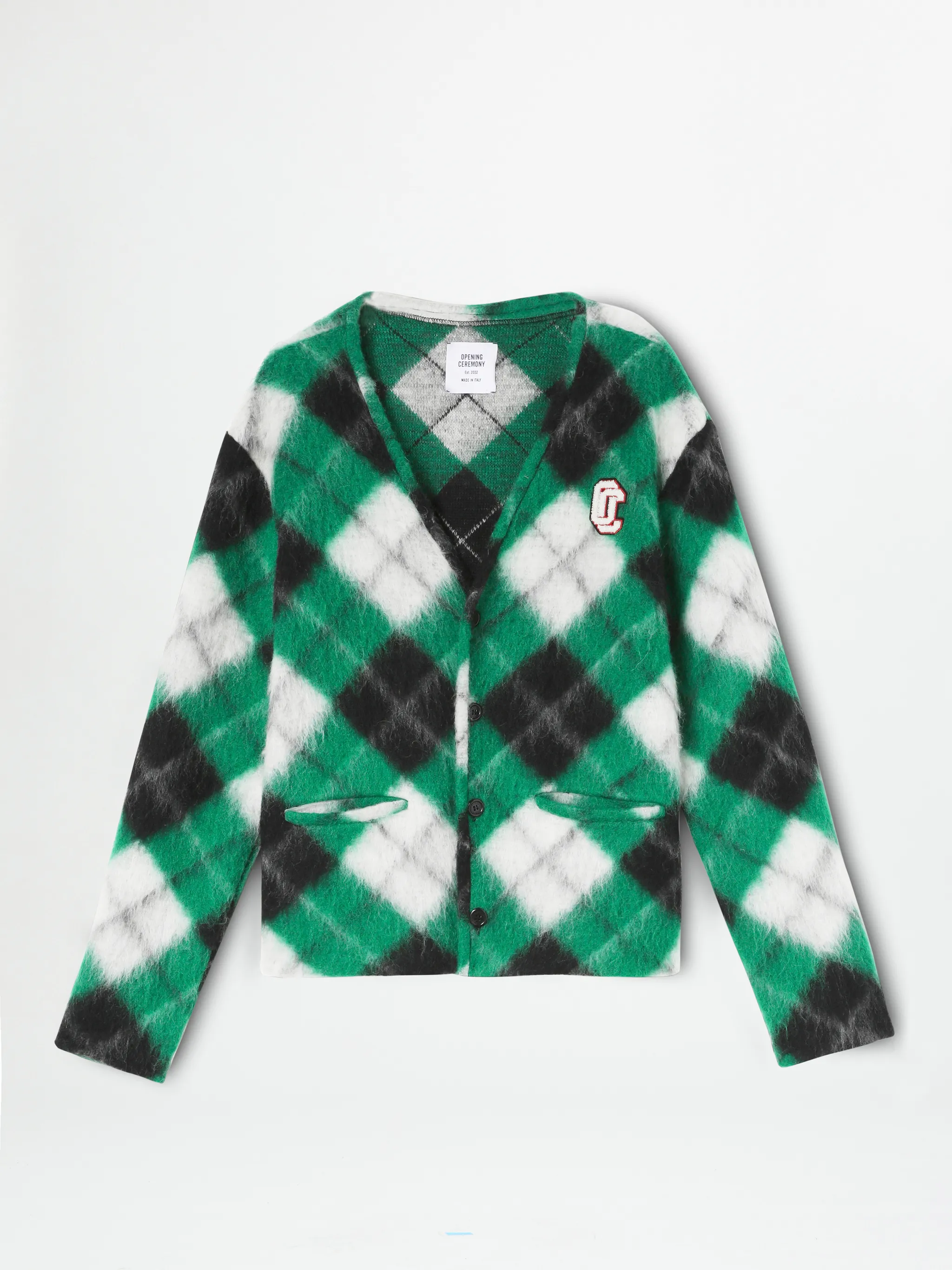 OC PATCH CHECKED CARDIGAN