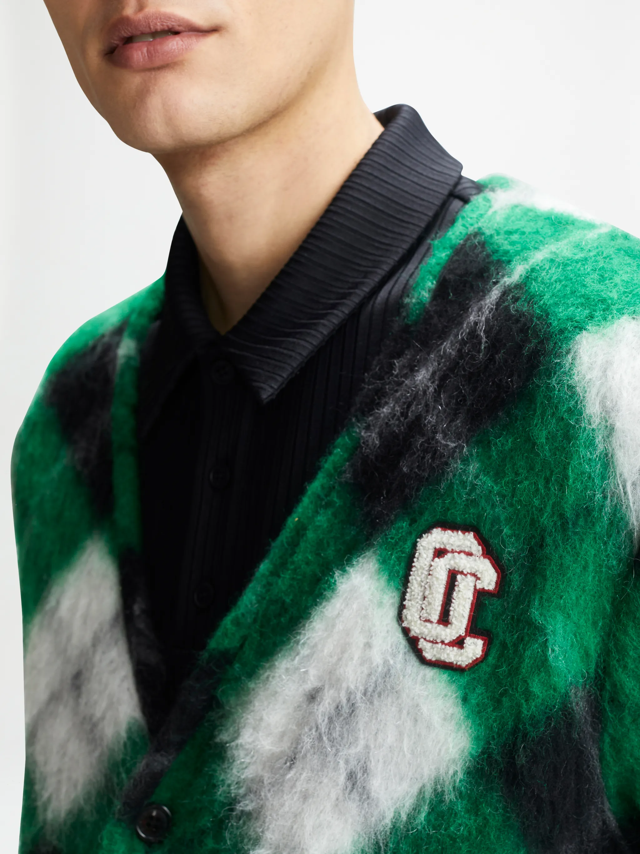 OC PATCH CHECKED CARDIGAN