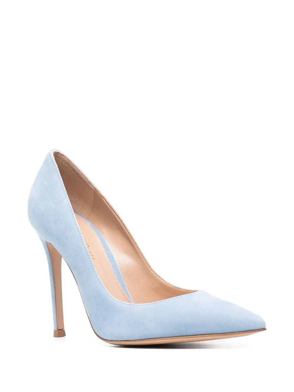  Gianvito Rossi Spitze Pumps Aus Wildleder   Blau 