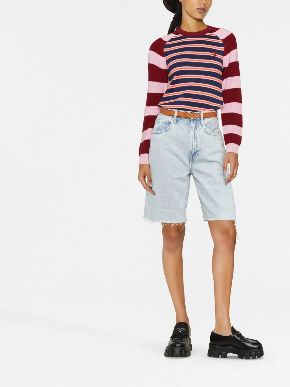 Kenzo Top met geborduurde bloemen - Roze