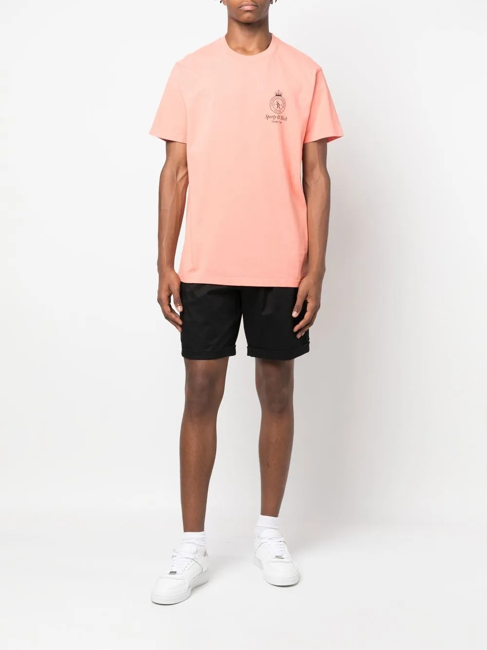Sporty & Rich T-shirt met logoprint - Oranje