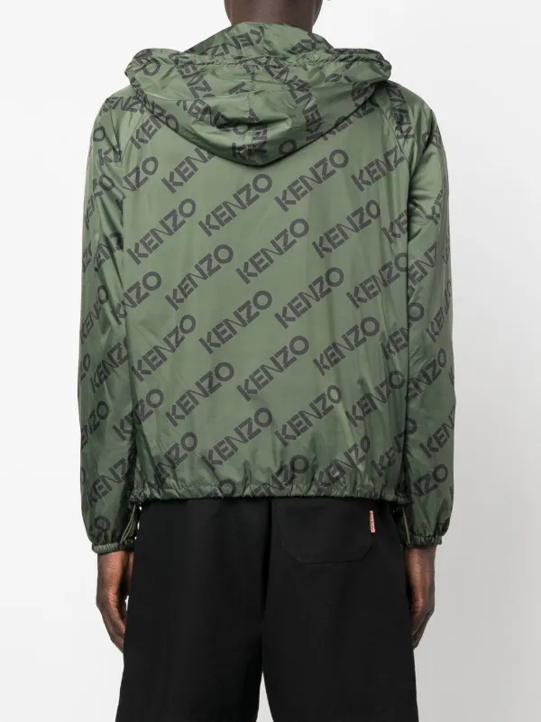 Kenzo logo print Hooded Jacket Farfetch