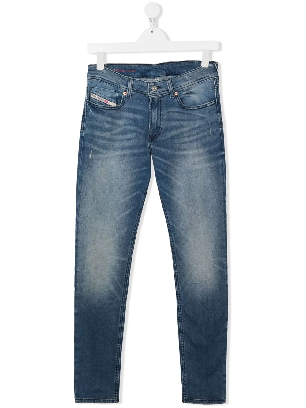 

Diesel Kids jeans con parche del logo - Azul