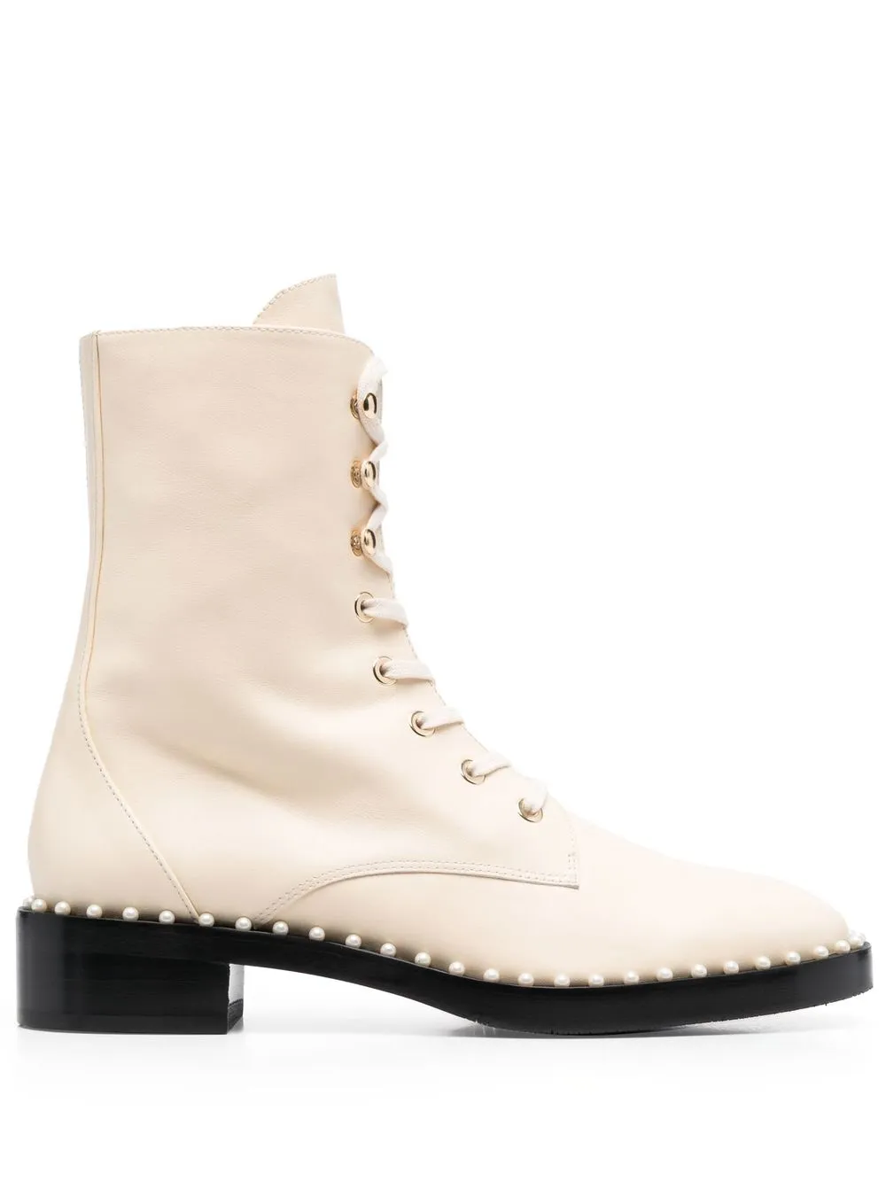 

Stuart Weitzman Sondra pearl-embellished boots - Neutrals