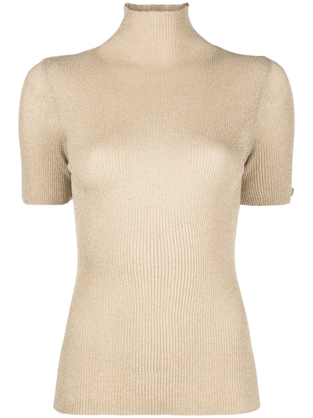 

TWINSET high-neck ribbed knit top - Yellow