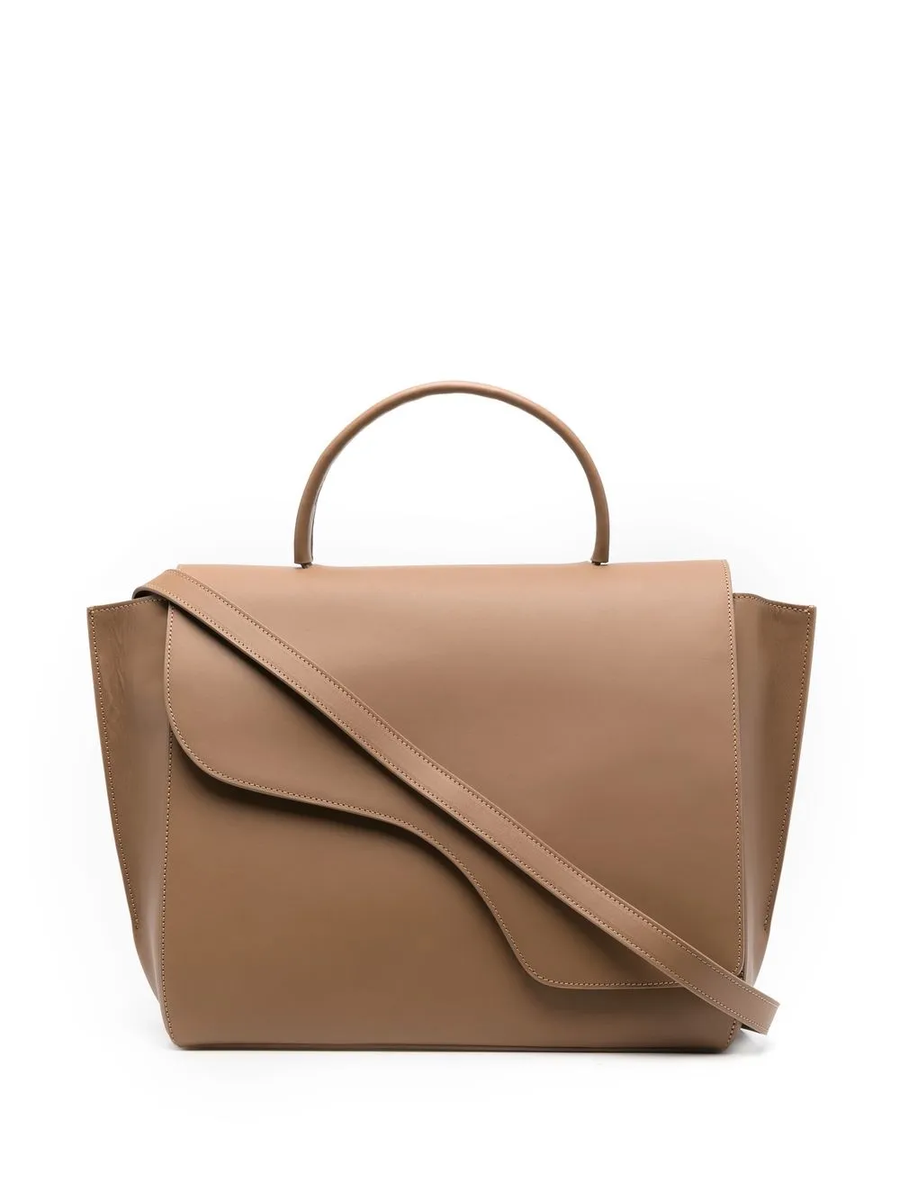 

ATP Atelier asymmetric leather tote bag - Neutrals