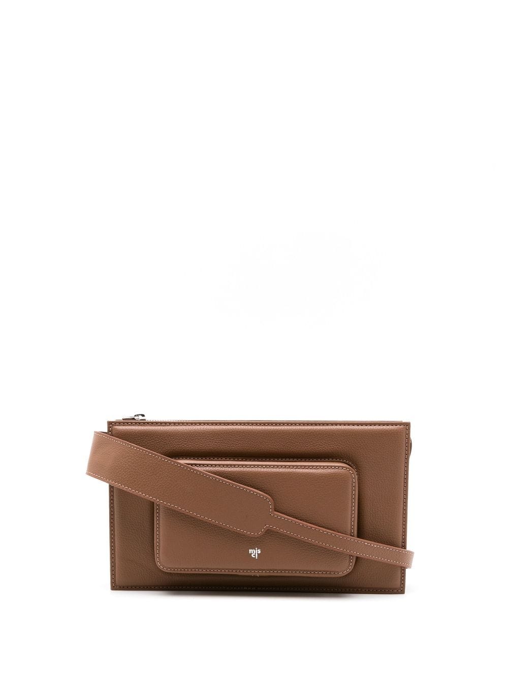 Misci Rectangular Leather Shoulder Bag In Brown