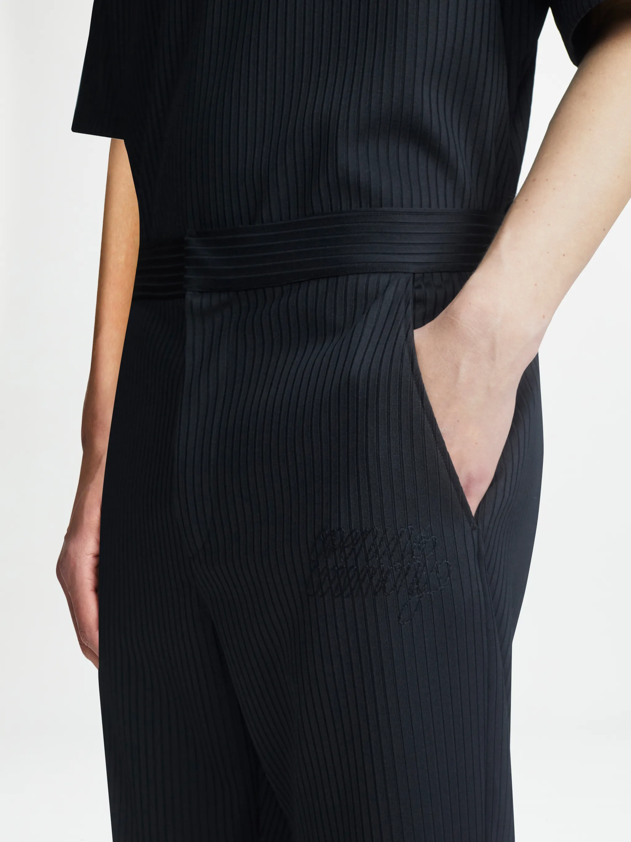 RIB STRAIGHT PANTS