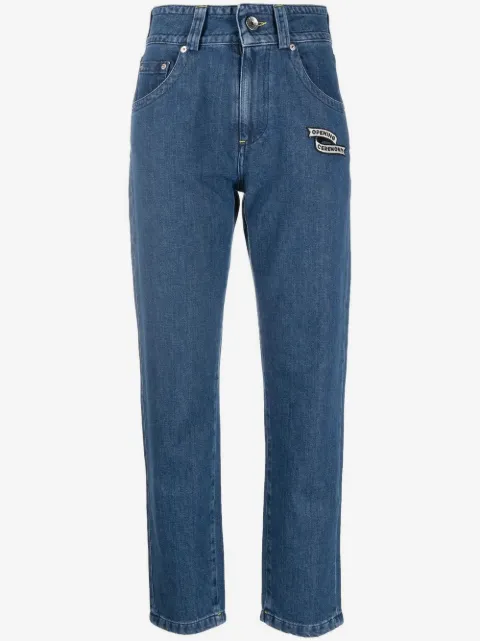 Opening Ceremony embroidered logo-patch cigarette jeans