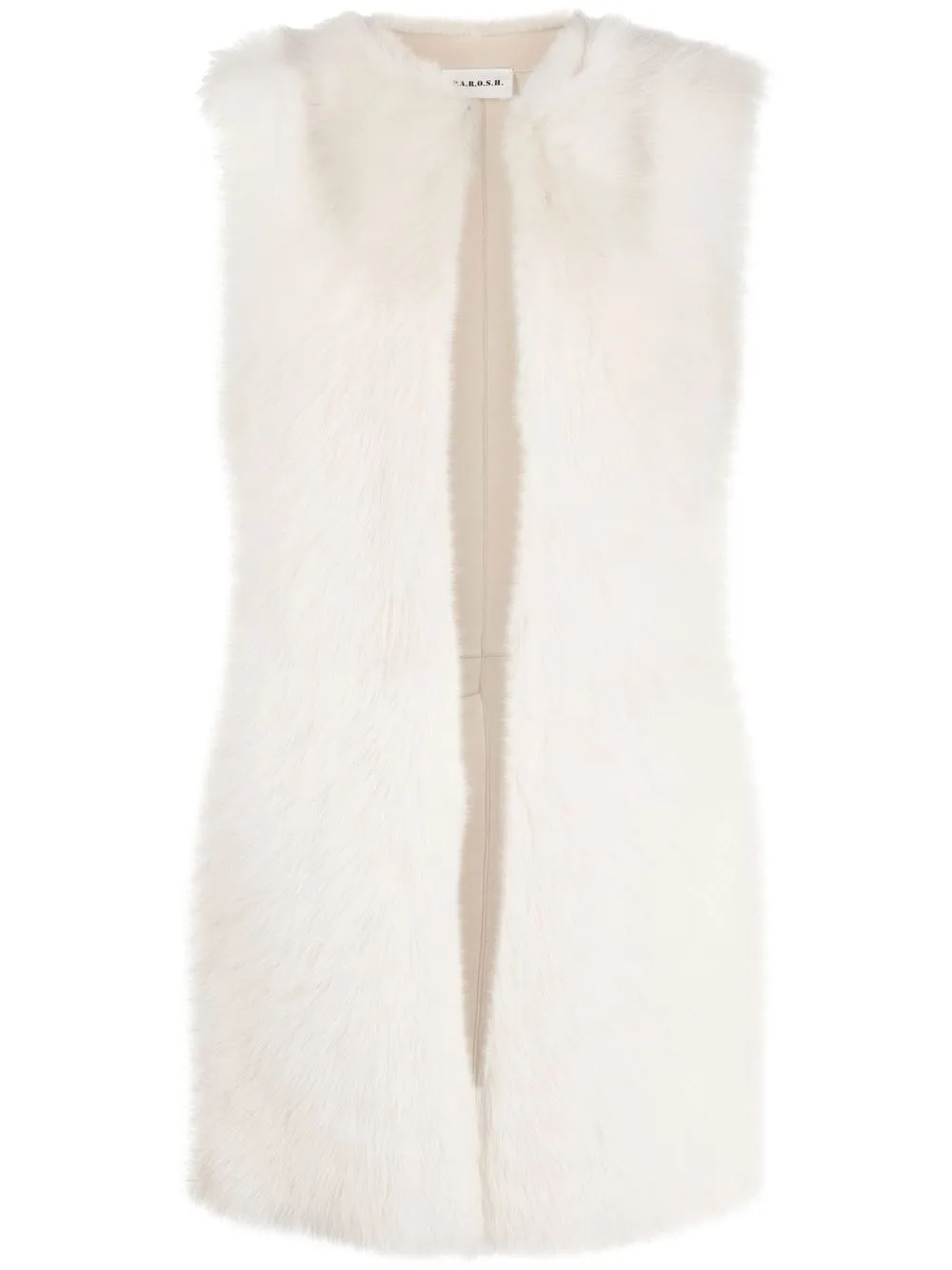 

P.A.R.O.S.H. Melody shearling sleeveless coat - White