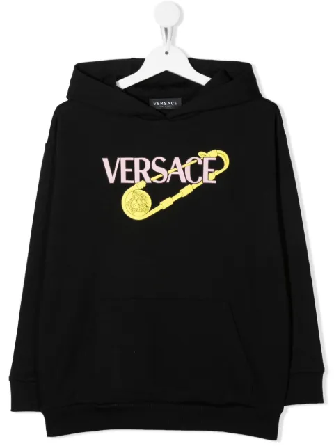 Versace Kids logo-print cotton hoodie