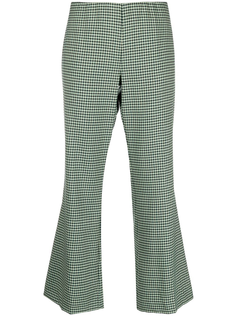 houndstooth flared trousers