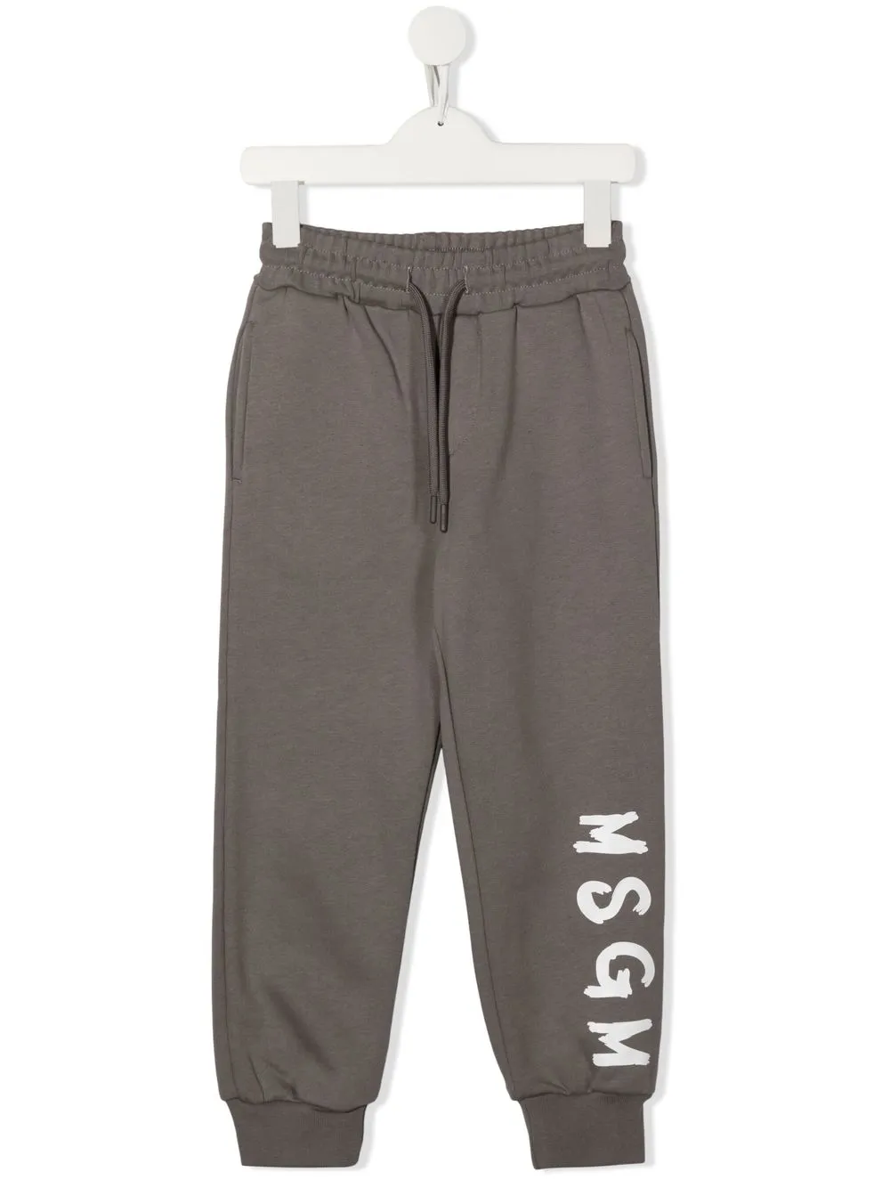 

MSGM Kids pants con cordones y logo estampado - Gris