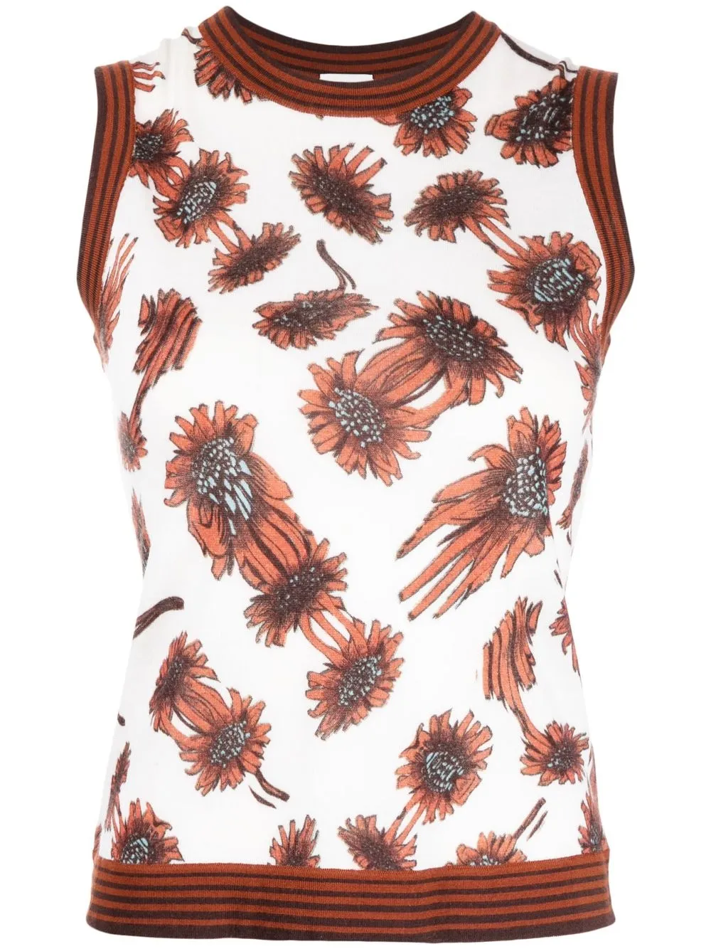 

Paul Smith floral-print wool tank top - White