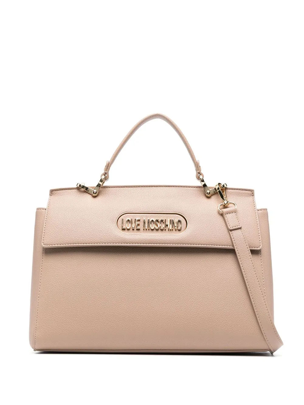 

Love Moschino tote con placa del logo - Neutro