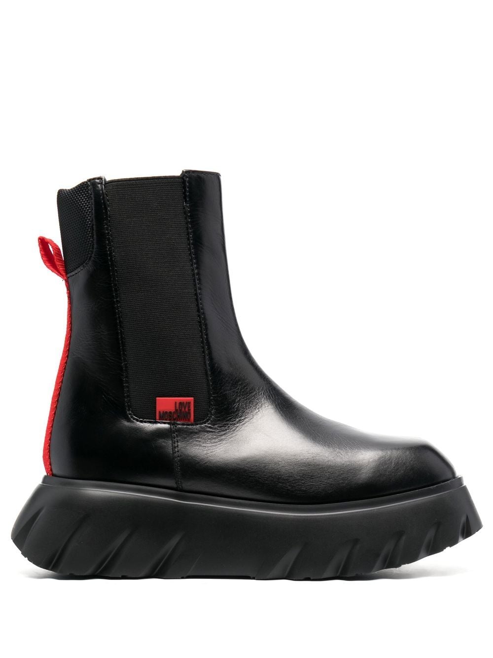 Image 1 of Love Moschino logo-patch ankle boots