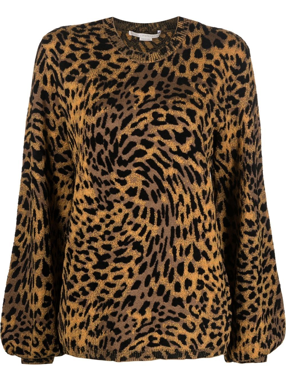 

Stella McCartney suéter tejido con motivo de leopardo - Negro