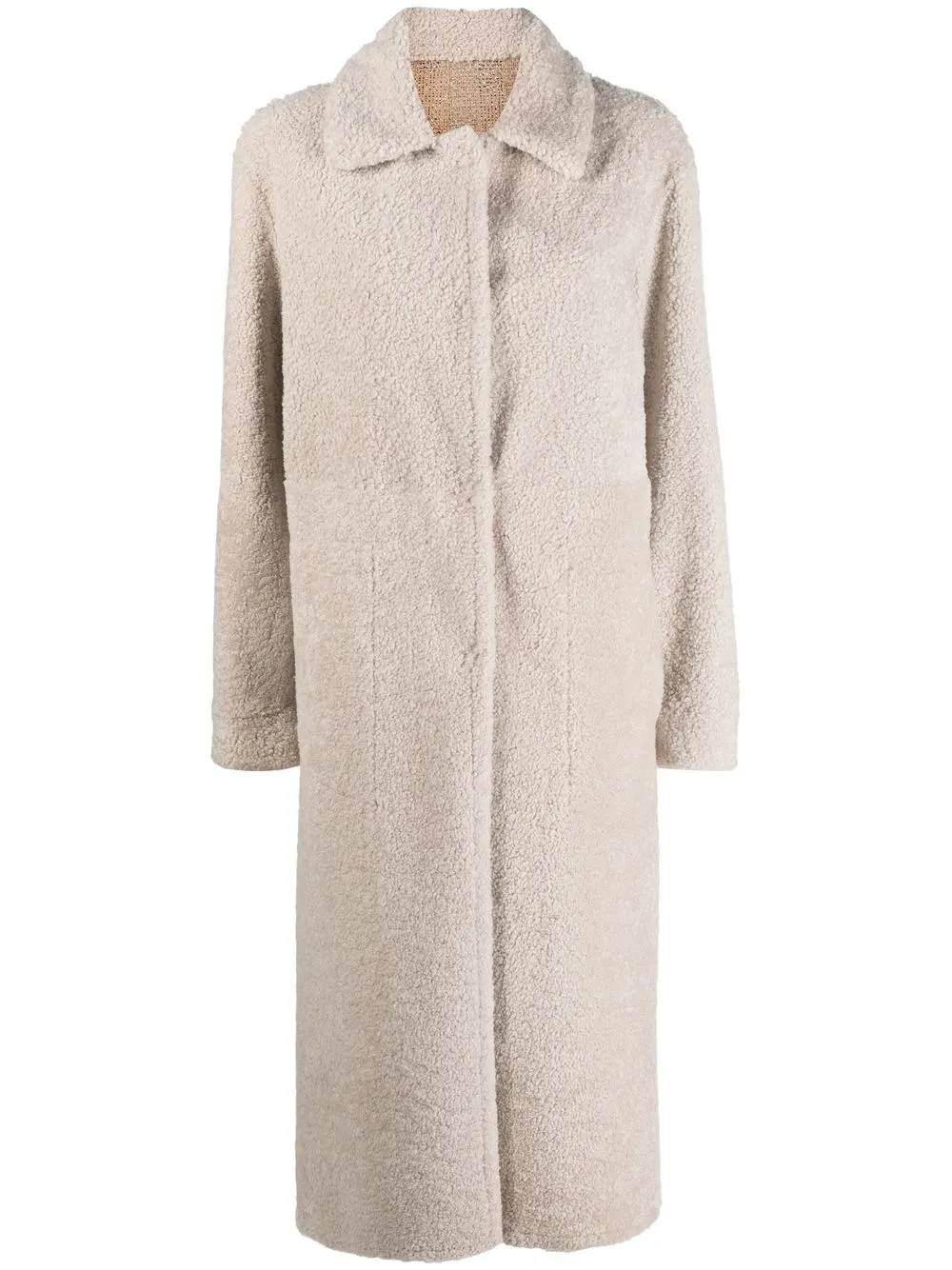 

Manzoni 24 shearling single-breasted coat - Neutrals