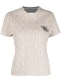 Opening Ceremony embroidered logo cable-knit top - Neutrals