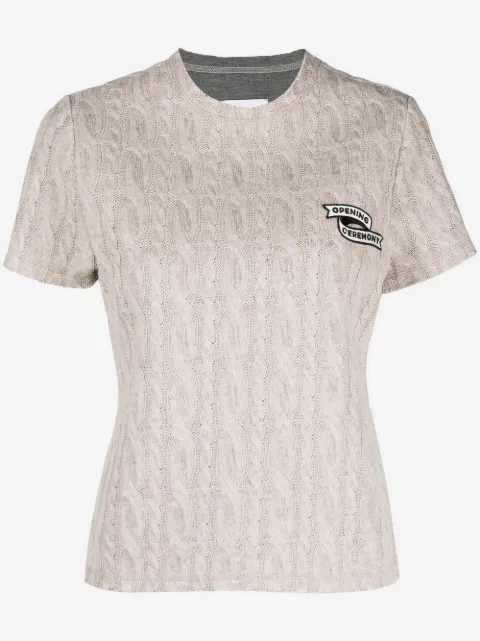 Opening Ceremony embroidered logo cable-knit top