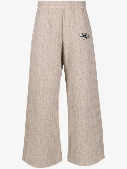 Opening Ceremony logo-embroidered cable-knit trousers