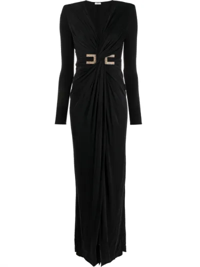 logo-plaque draped gown | Elisabetta 