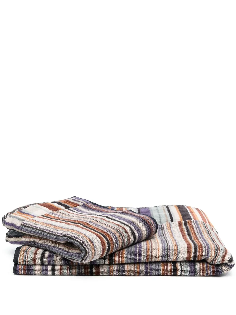 

Missoni Home juego de dos toallas a rayas - Neutro