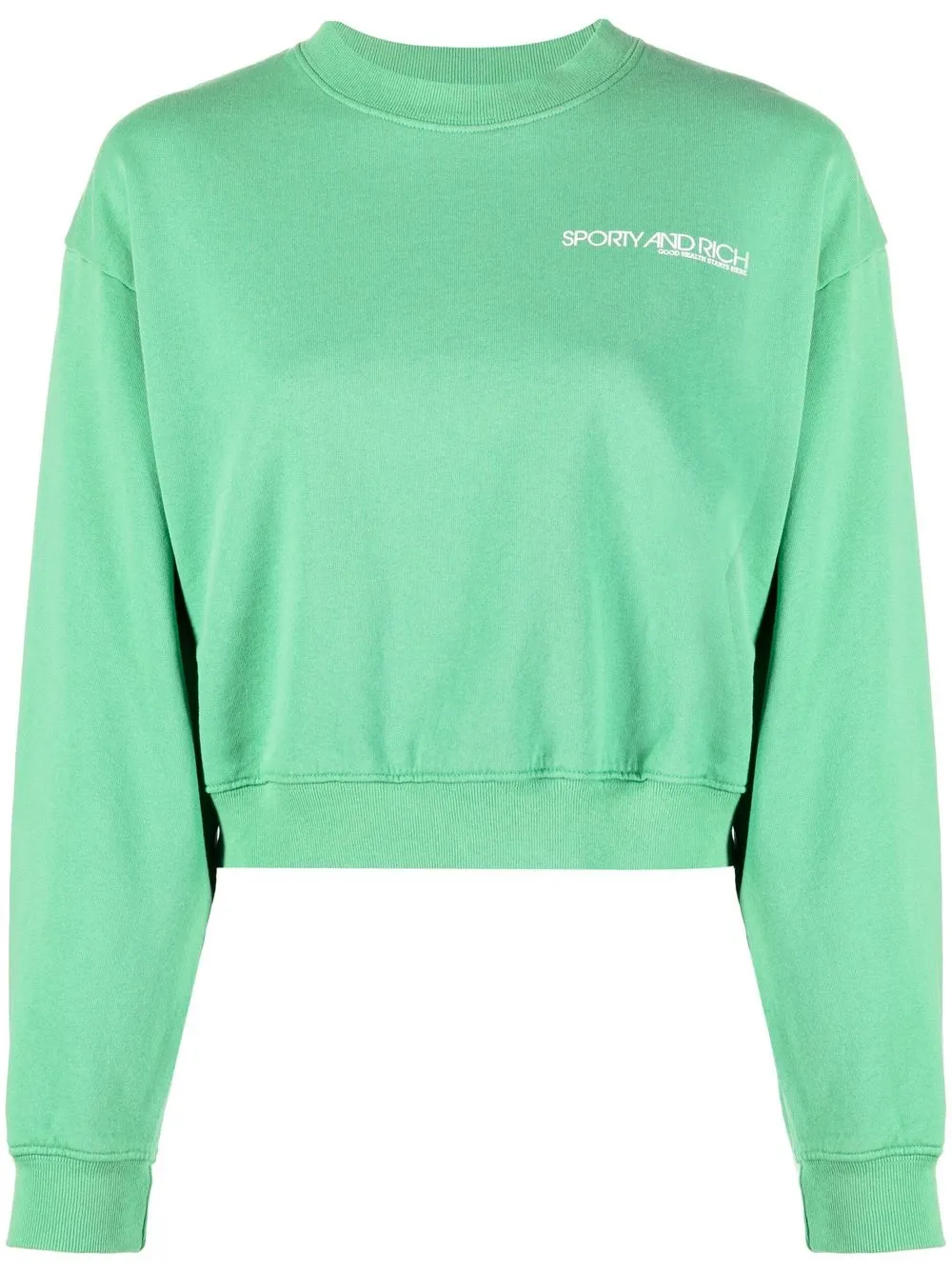 

Sporty & Rich logo-print cotton sweatshirt - KELLY/WHITE