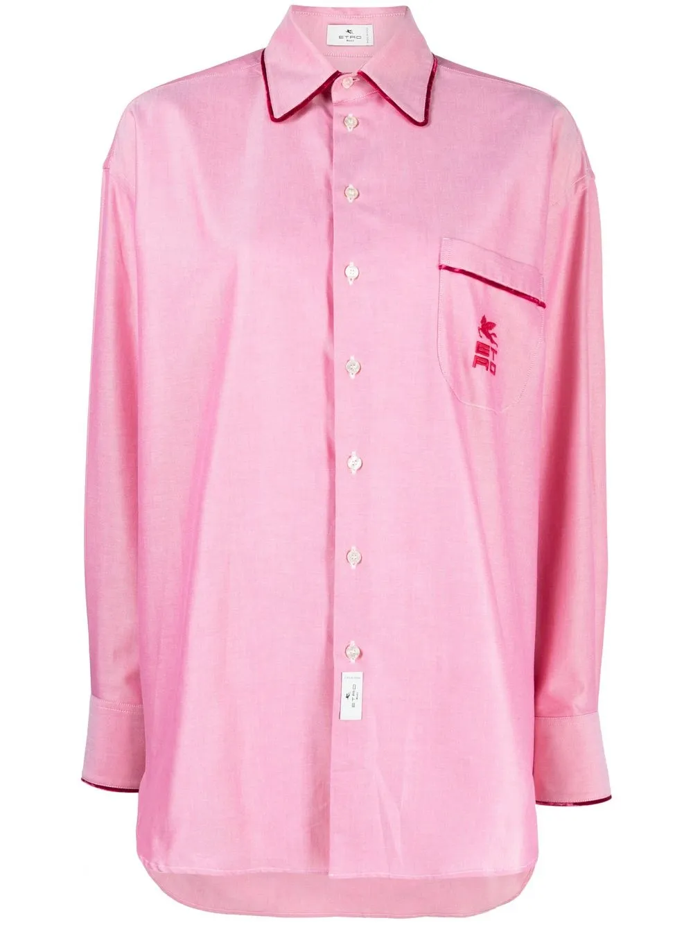 

ETRO camisa con logo bordado - Rosado