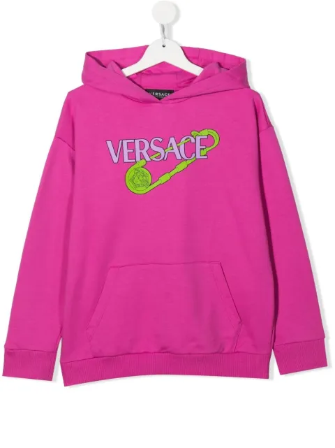 Versace Kids logo-print cotton hoodie
